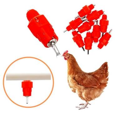 Imagem de Bebedouro Automático Fragos Pintos Aves Niple 24 Peças - GF