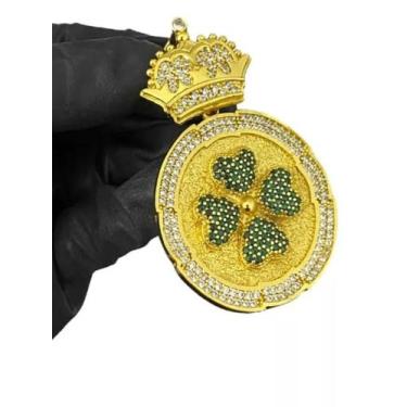 Imagem de Pingente Trevo de Quatro Folhas (g) - Banhado a Ouro 18k - ToJoia18k