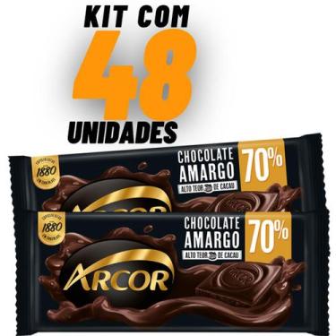 Imagem de Kit 48x Barra Chocolate Amargo 70% Cacau 80g - Arcor