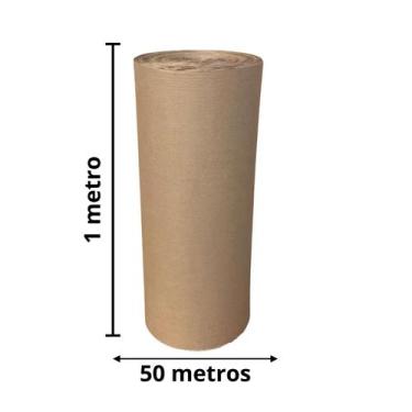 Imagem de Bobina de Papelão Ondulado 1m x 50m - Ideal para Obras, Pinturas e Con