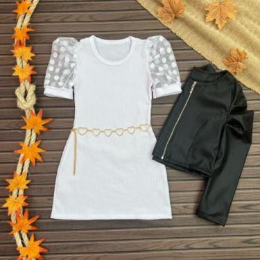Imagem de Vestido De Criança Blogueira Jaqueta Manga Princesa + Cinto - AK FASHI