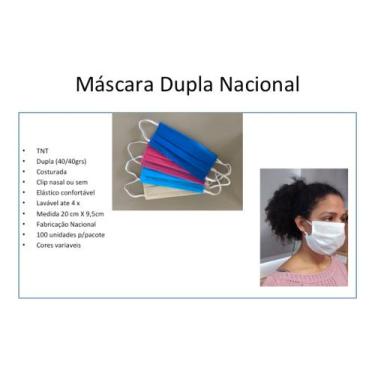 Imagem de Mascara Protetiva de TNT 40grs Dupla com Elastico Nacional 50 unidades