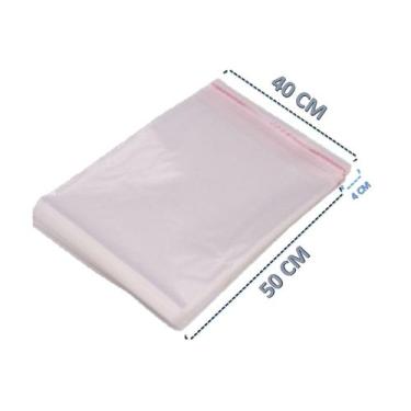Imagem de Saco Adesivado Saquinho Plástico Transparente 40x50 100 Unidades - F.S