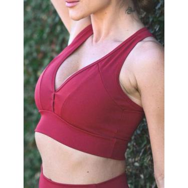 Imagem de Top Nadador Decote V Marsala Vitoria - Voo Fitness Wear, PP