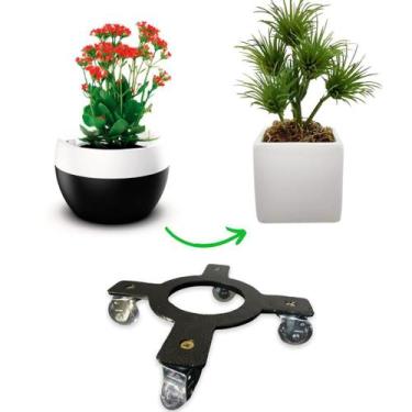 Imagem de Carrinho Para Vaso De Plantas Suporte Rodinhas 30cm invisivel - Fundit