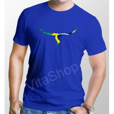 Imagem de Camiseta Boi Brasil Country unissex, Azul royal, M