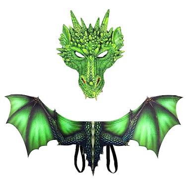 Imagem de Dragon Wings Mask Costume Devil Wing Adult Bat Wings for Halloween Party Cosplay (Green)