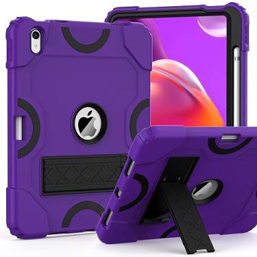 Imagem de Grifobes Capa para iPad de 11 polegadas (A16) 2025 / 10ª geração 11 polegadas 2022, iPad 11/10ª capa com suporte para lápis, capa protetora resistente com suporte para meninas e crianças, roxo escuro
