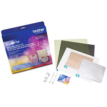 Imagem de Brother ScanNCut Kit de iniciação em relevo CAEBSKIT1, conjunto de acessórios com tapete, ferramentas, folhas de metal e 50 padrões de relevo para máquina de corte DIY