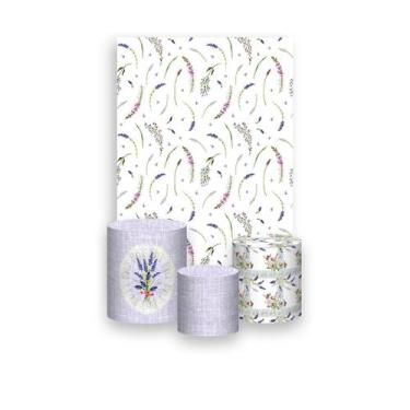 Imagem de Painel De Festa Vertical 1,50 x 2,20 + Trio De Capas Cilindro - Meu Ch