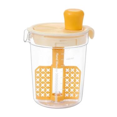 Imagem de Ioensy Misturador de molho para salada Misturador de molho para salada Previne vazamento Copo de mistura de salada Separador de ovos para sala de jantar, Amarelo