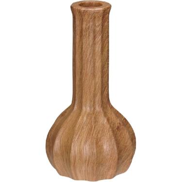 Imagem de CASTIÇAL DECORATIVO PORTA VELA SUPORTE HOME&CO CERÂMICA 17x9x9cm ESTILO MADEIRA