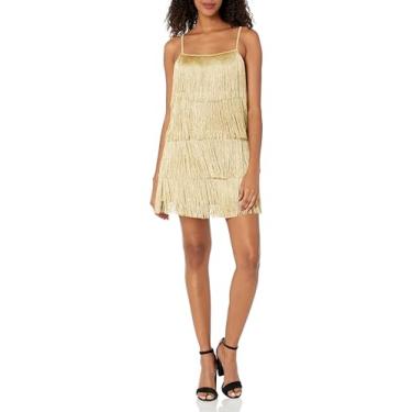 Imagem de Show Me Your Mumu Minivestido Buchanan Feminino, Franja Gold Rush, PP