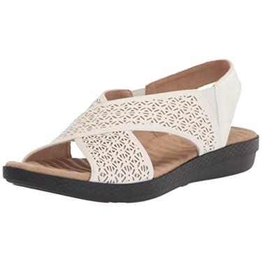 Imagem de Easy Street Sandálias femininas Claudia Sling Back Casual - Branco, Branco, 9 Narrow