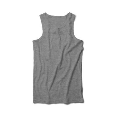 Imagem de Regata Masculina Camiseta Lisa Básica Algodão - AMGK, M, Mescla