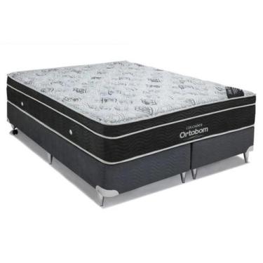 Imagem de Conjunto cama box super king exclusive 2017 base camurça cinza 193x203