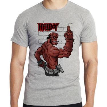 Imagem de Camiseta HellBoy dedo Blusa criança infantil juvenil adulto camisa tam
