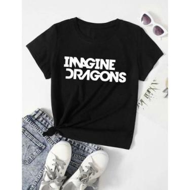 Imagem de Camisa Imagine Dragons Baby Look Feminina - Novidade! - SEMPRENALUTA, 