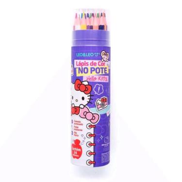 Imagem de Lápis de Cor Sextavado Pote Hello Kitty 24 Cores - Leo&Leo