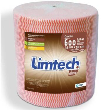Imagem de Pano Multiuso Limtech - 33cm X 300m - 600 Folhas - 45g/m² - Laranja - 