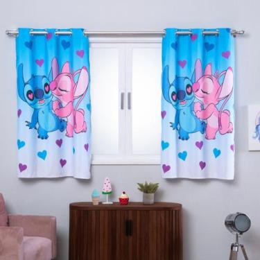 Imagem de Cortina Quarto Criança Infantil Pequena 2,00x1,40 Varao Simples Decora