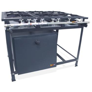 Imagem de Fogão Industrial 6 Bocas Baixa Pressão 3QS 3QD P7 com Forno 126L - Met