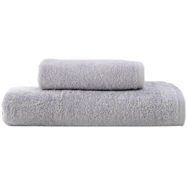 Imagem de Jogo de Toalhas de Banho Dohler 100% Algodão Florença Cinza 2 Peças, C