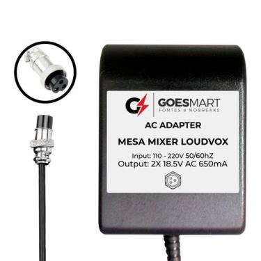 Imagem de Fonte P/ Mesa De Som Loudvox Plug 3 Pinos 18,5v+18,5v 650ma - GOESMART