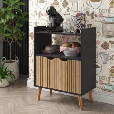 Imagem de Aparador Buffet 2 Portas Cantinho do Café Grécia Ripado 3d Pés Retrô -