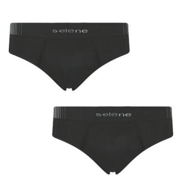 Imagem de Kit 2 Cueca Selene Masculina Slip sem costura Microfibra, Preto, GG