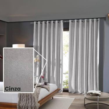Imagem de Cortina Sala / Quarto Corta Luz 3,6 X 2,5 Bella Janela Cinza