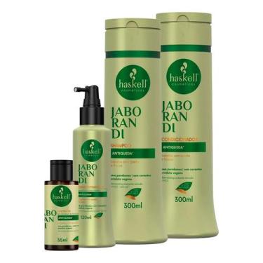 Imagem de Kit Antiqueda de Cabelo Haskell Jaborandi 300ml - Shampoo/Cond./Tônico
