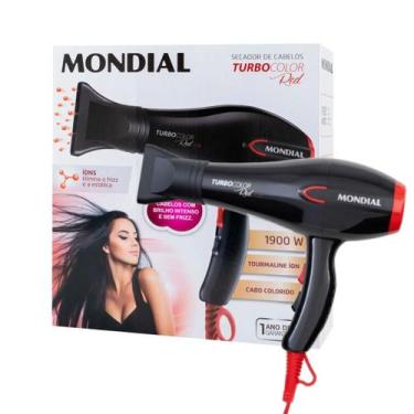 Imagem de Secador De Cabelo Mondial SC-41 Turbo Color Red - 110V, Preto e Vermel