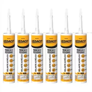 Imagem de Kit 6 Fecha Trinca Vedacit 400g Fissura Massa Acrilica Vedação