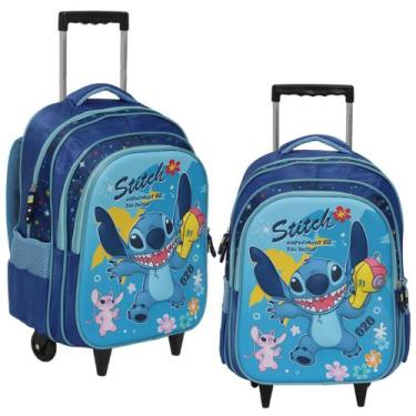 Imagem de Mochila Infantil de Rodinhas Lilo & Stitch Grande Reforçada - Plike