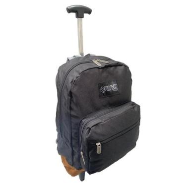 Imagem de Mochila De Rodinhas Escolar Juvenil Reforçada Preta - Bezzter