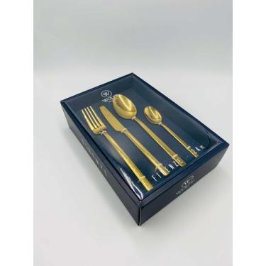 Imagem de Faqueiro 24 Pecas De Aco Inox Firenze Dourado - Wolff