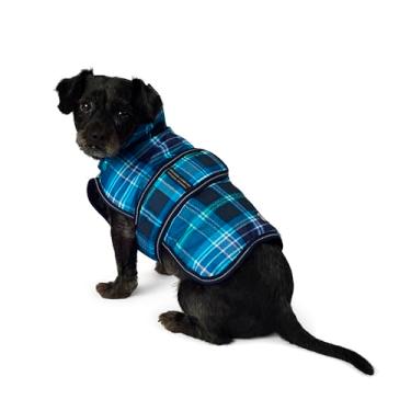 Imagem de Pet Rageous 438TS Casaco Kodiak, pequeno, xadrez azul-petróleo