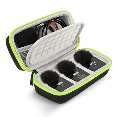 Imagem de YOUSHARES Capa rígida para transporte sem fio Go 2 - Capa de microfone profissional compatível com o sistema de microfone sem fio Rode Wireless GO II Dual Channel compacto digital sem fio (preto)