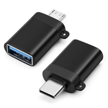 Imagem de BORLTER CLAMP Pacote com 2 adaptadores OTG Micro/USB-C, USB C para USB 3.0, adaptador micro USB perfeito para Google, MacBook, Samsung Galaxy, iPad e mais.