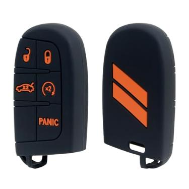 Imagem de REMOCH Capa para Chaveiro para Acessórios Dodge 5 Botões Capa para Chaveiro para Dodge Charger Challenger Dart Durango Journey Substituição Controle Remoto 3 4 5 Botões Capa para C (1 Peça, Laranja)