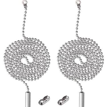 Imagem de 2 Pack Pull Chain String Extension with Connector for Ceiling Fan Light Fixture Light Bulb, 304 Stainless Steel Switch Chain Extender,1 Meter Length