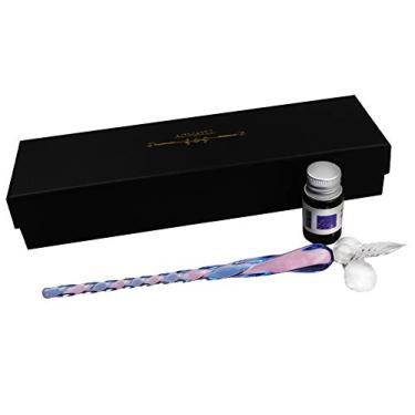Imagem de Aokuy Conjunto de canetas de vidro, caneta de caligrafia, caneta de assinatura de cristal para arte, escrita, assinaturas - decoração e presente de negócios