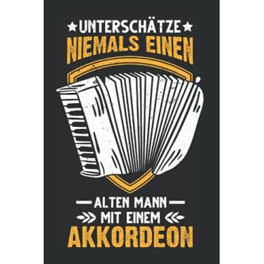 Imagem de Akkordeonist Notizbuch: Ziehharmonika Mann Akkordeon Akkordeonist Geschenk / 6x9 Zoll / 120 linierte Seiten Seiten