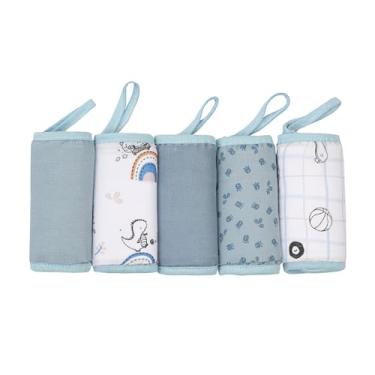 Imagem de Paninho De Boca Soft Premium Papi Baby Com Prendedor De Chupeta 32Cm X 32Cm 05 Unidades