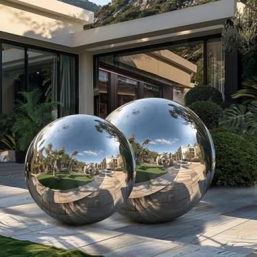 Imagem de OZIS Bola de espelho inflável gigante hermética grandes bolas brilhantes grandes penduradas e em pé balão de espelho selado de PVC para evento de casamento, boate, palco, festas, shows, decoração, 1