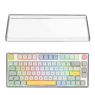 Imagem de Geekria Capa protetora contra poeira para teclado com botão de 75%, capa de teclado de acrílico transparente para teclado de computador de 84 teclas, compatível com Keychron Q1 HE/Q1 Max/Q1