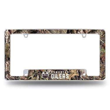 Imagem de Rico Industries Moldura de placa de carro automotiva NHL Edmonton Oilers Mossy Oak 30,48 cm x 15,24 cm cromada para carro/caminhão/SUV