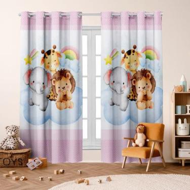 Imagem de Cortina Safari Baby Blackout 2,80X 2,20 p/ Quarto Infantil Criança Beb