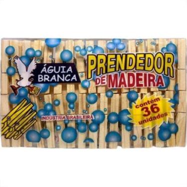 Imagem de Prendedor Roupa Madeira Aguia Br C/36 - AGUIA BRANCA